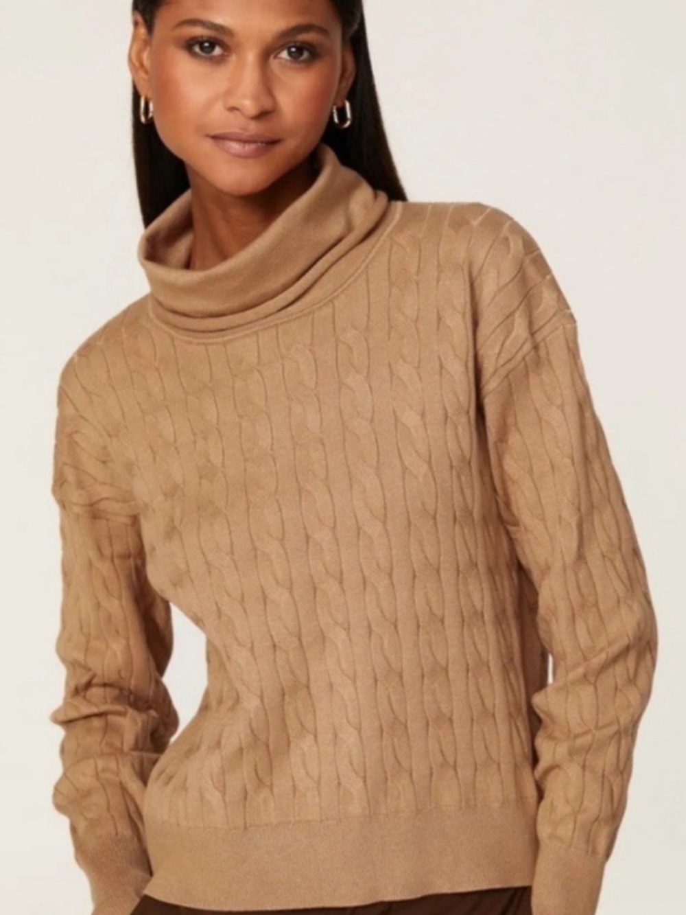 Veronica Beard LOVA Cable Turtleneck Sweater • SM
